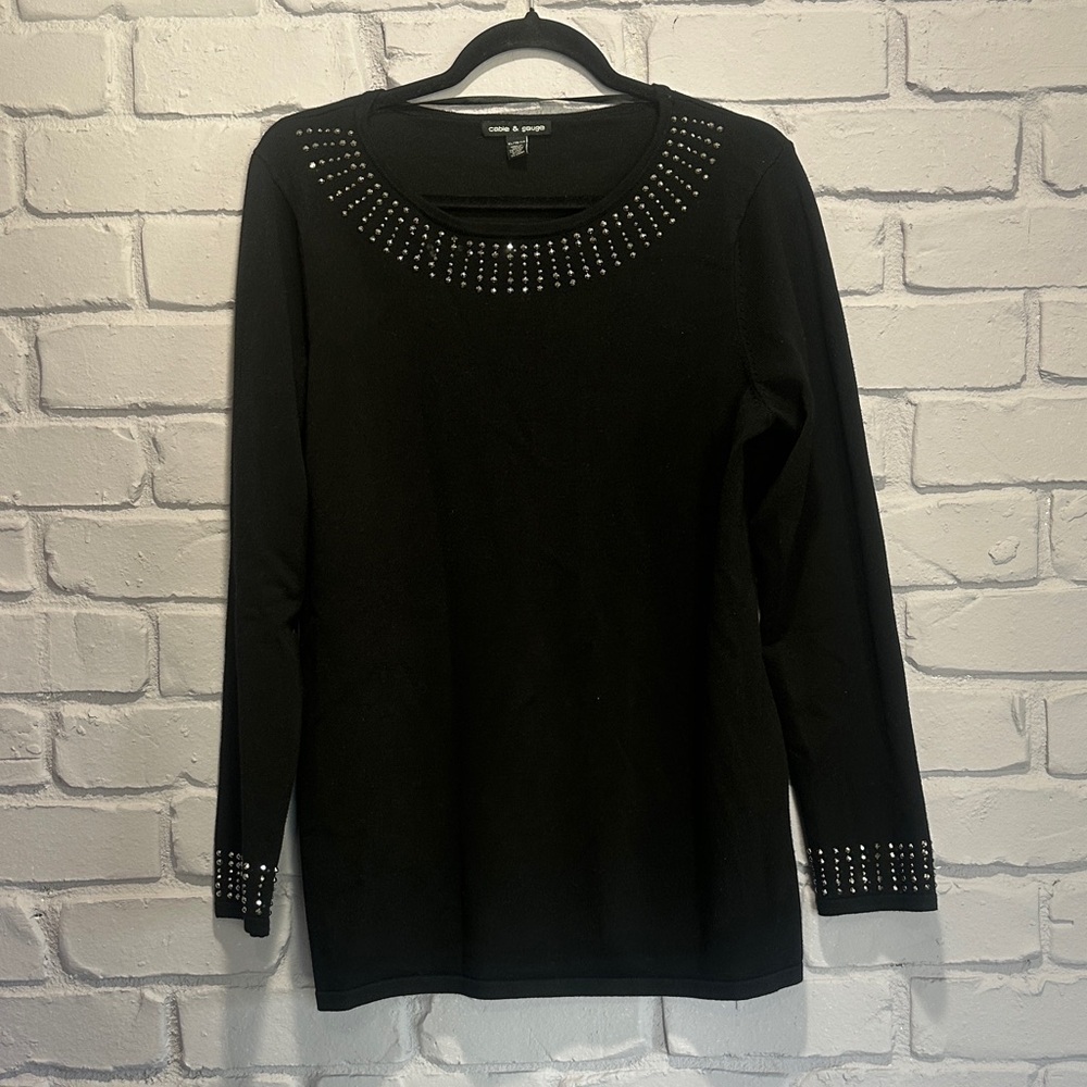 Cable & Gauge Black Studded Blouse size XL